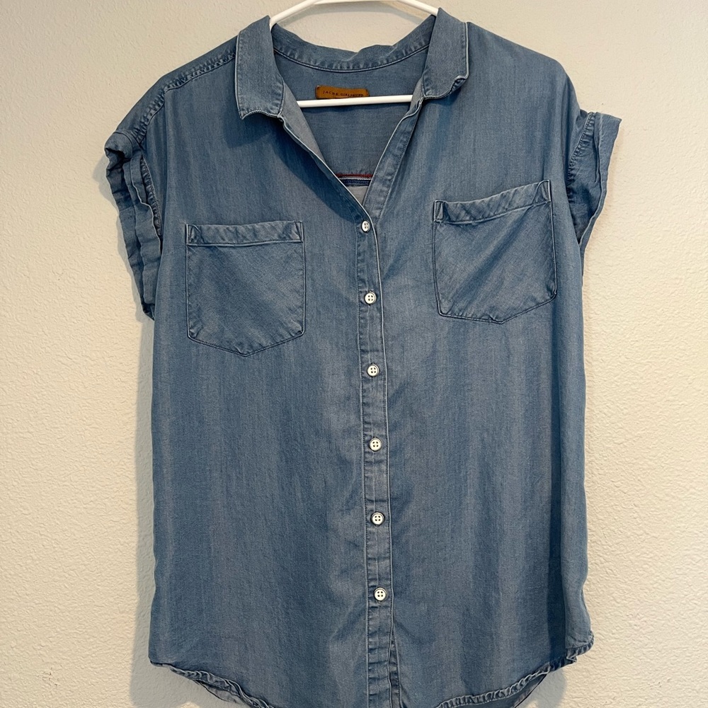 Jachs Girlfriend Soft Denim button Down Top